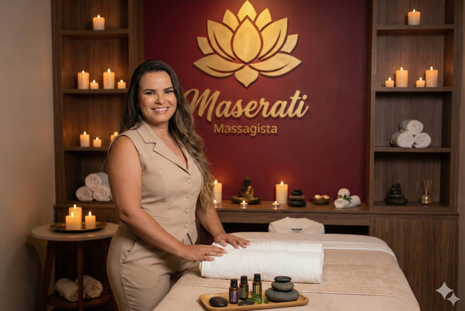 Maserati dans son studio de massage